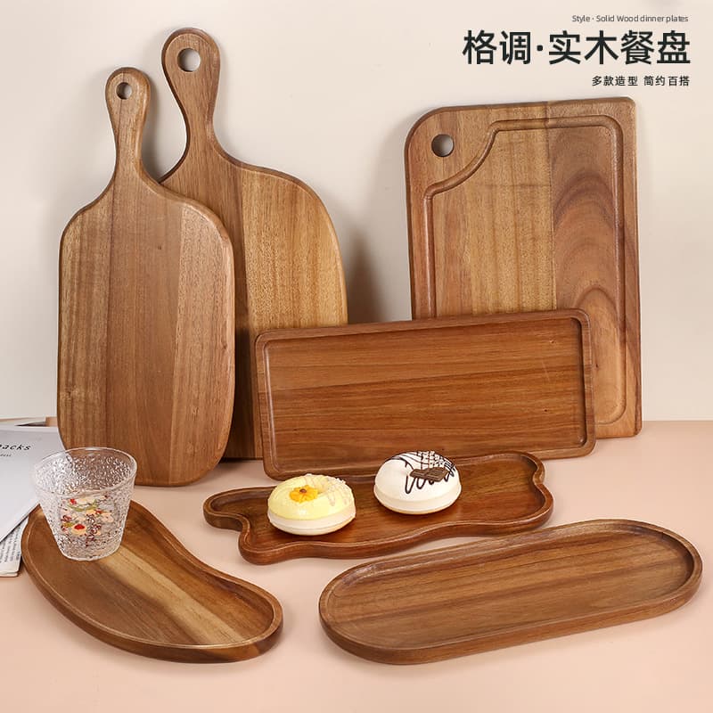 Acacia wood pizza board, vegetable chopping board, wooden tray, fruit wood chopping board, baby food supplement bread board, environmentally friendly