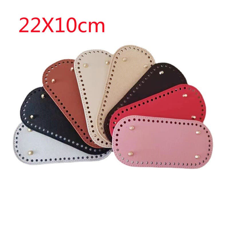 DIY Handwoven Bag Base PU Cross Grain 22*10cm Oval Bag Bottom Ready Stock Wholesale