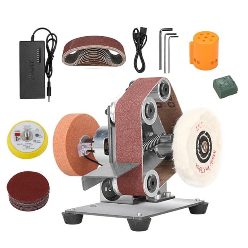Cross-border Vertical Grinding Wheel Machine Electric Belt Sander Sandpaper Machine Bead Polisher Woodworking Grinding Sharpening Tool