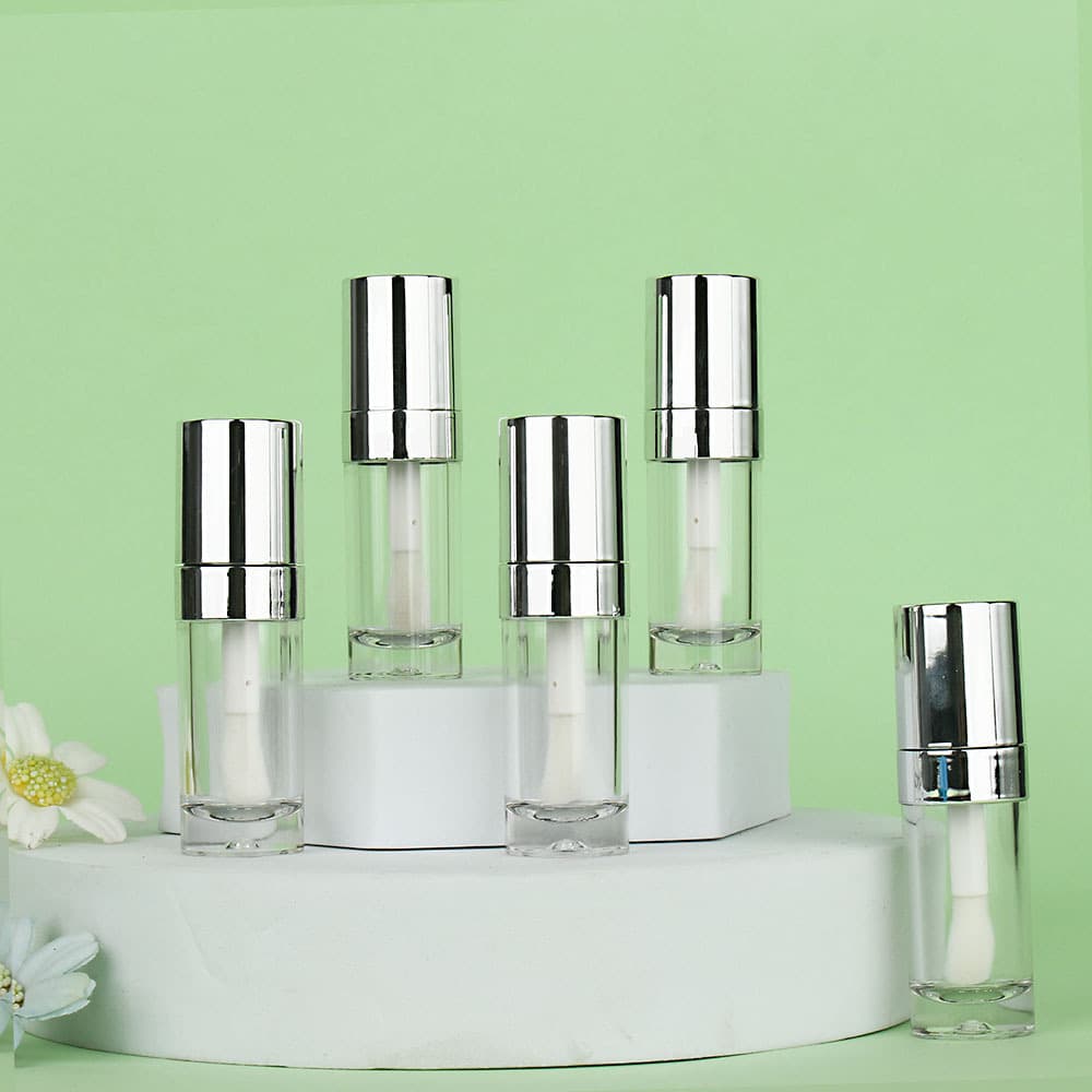Transparent Silver Thick Rod Lip Gloss Tube Empty Bottle Cosmetic Concealer Foundation Subpackage Makeup Packaging