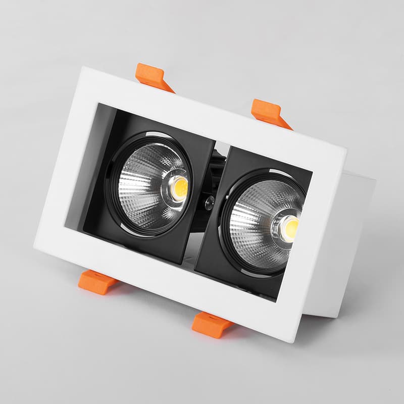 Double-head bean pod light, single-head bean pod light, square downlight, grille light, recessed square tube light, exhibition hall hotel engineering