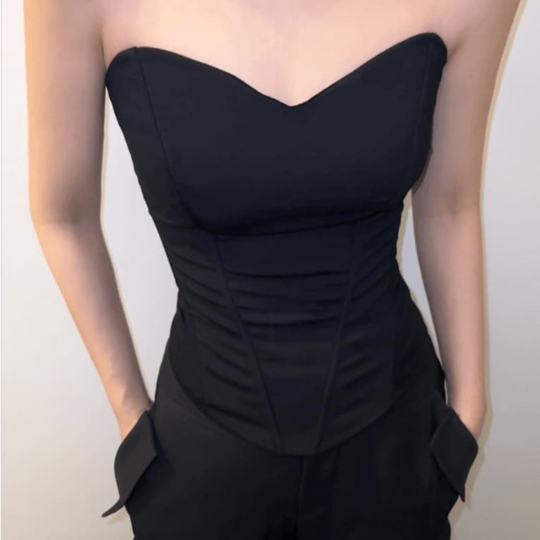 BETTER ME European and American Style Sexy 3D Boned Corset Bustier Tube Top Slimming Vest Inner Wear Can Be Worn Out