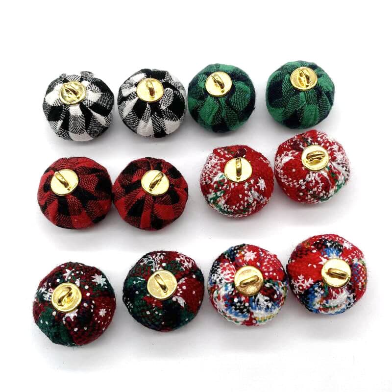 2.5CM Christmas Ball Hanging Ornaments Cross-border Christmas Tree Pendant Fabric Balls Amazon Hot Sale Handmade Wrapped Ball Decor