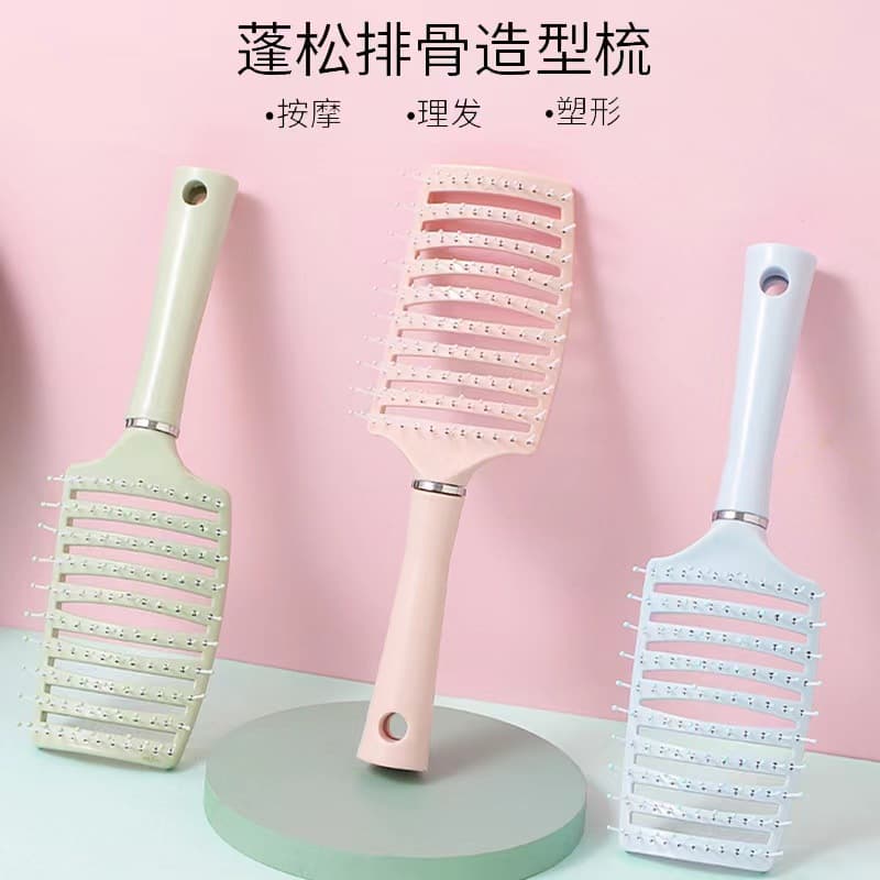 Macaron Cushion Comb Stand-up Long Handle Household Student Massage Comb Large Wave Air Cushion Comb Rack Comb Volumizing Curling