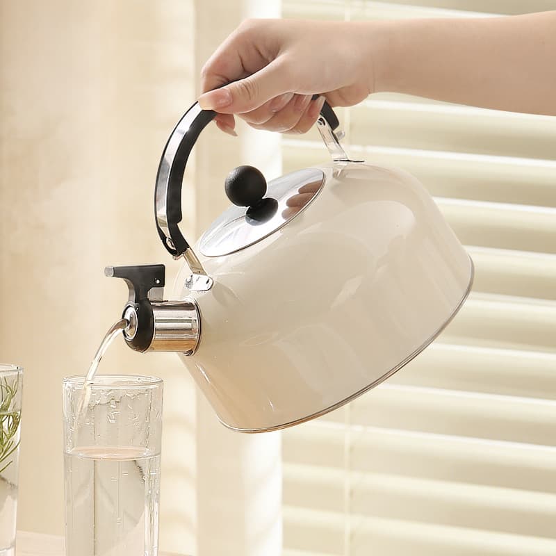 Cross-border stainless steel kettle whistling color whistle kettle whhistlingKettle hemispherical flat bottom kettle