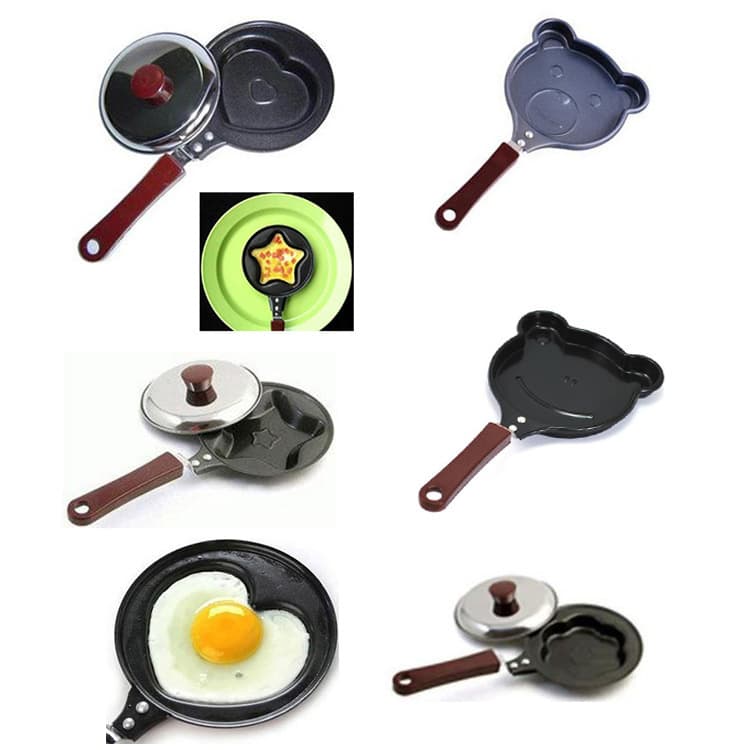 Cozy breakfast egg frying pan, cartoon egg fryer, mini pancake pan, creative heart-shaped egg frying pan wholesale, lidless