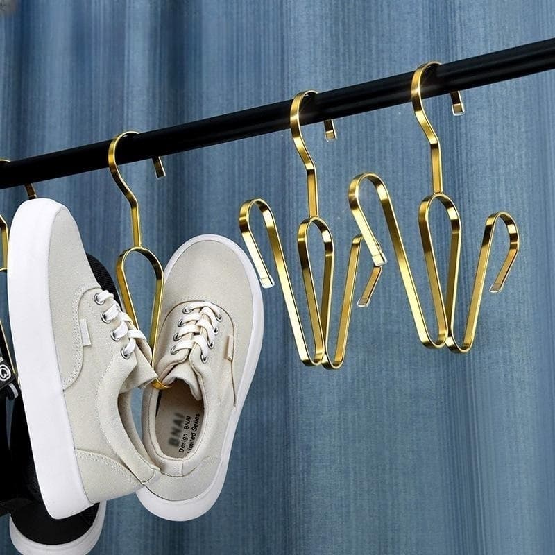 New Shoe Drying Rack, Household Stainless Steel Hanging Shoe Rack, Windproof Shoe Drying Rack, Anti-Theft Window Shoe Rack, Hook Drying Rack