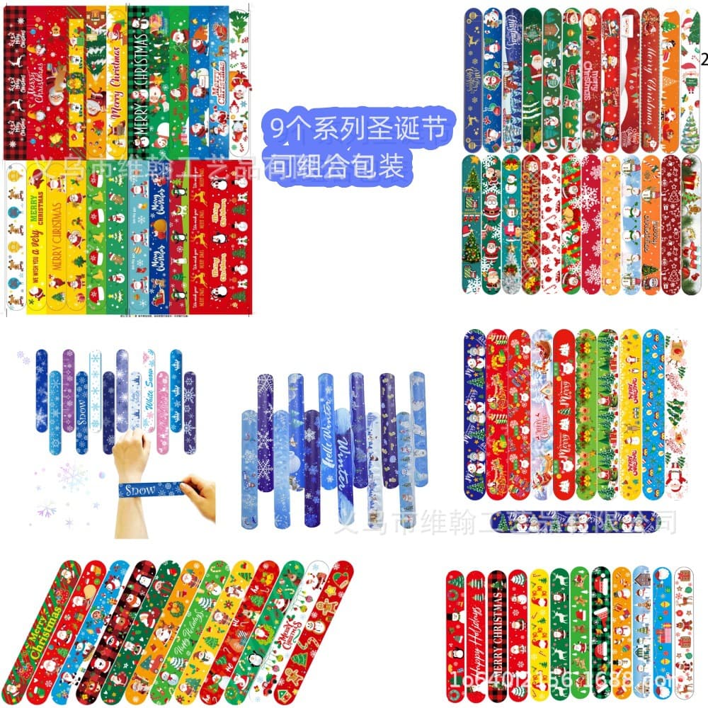 Cross-border Christmas PVC Dinosaur Slap Bracelet, Christmas Party Gift, Halloween Class Reward