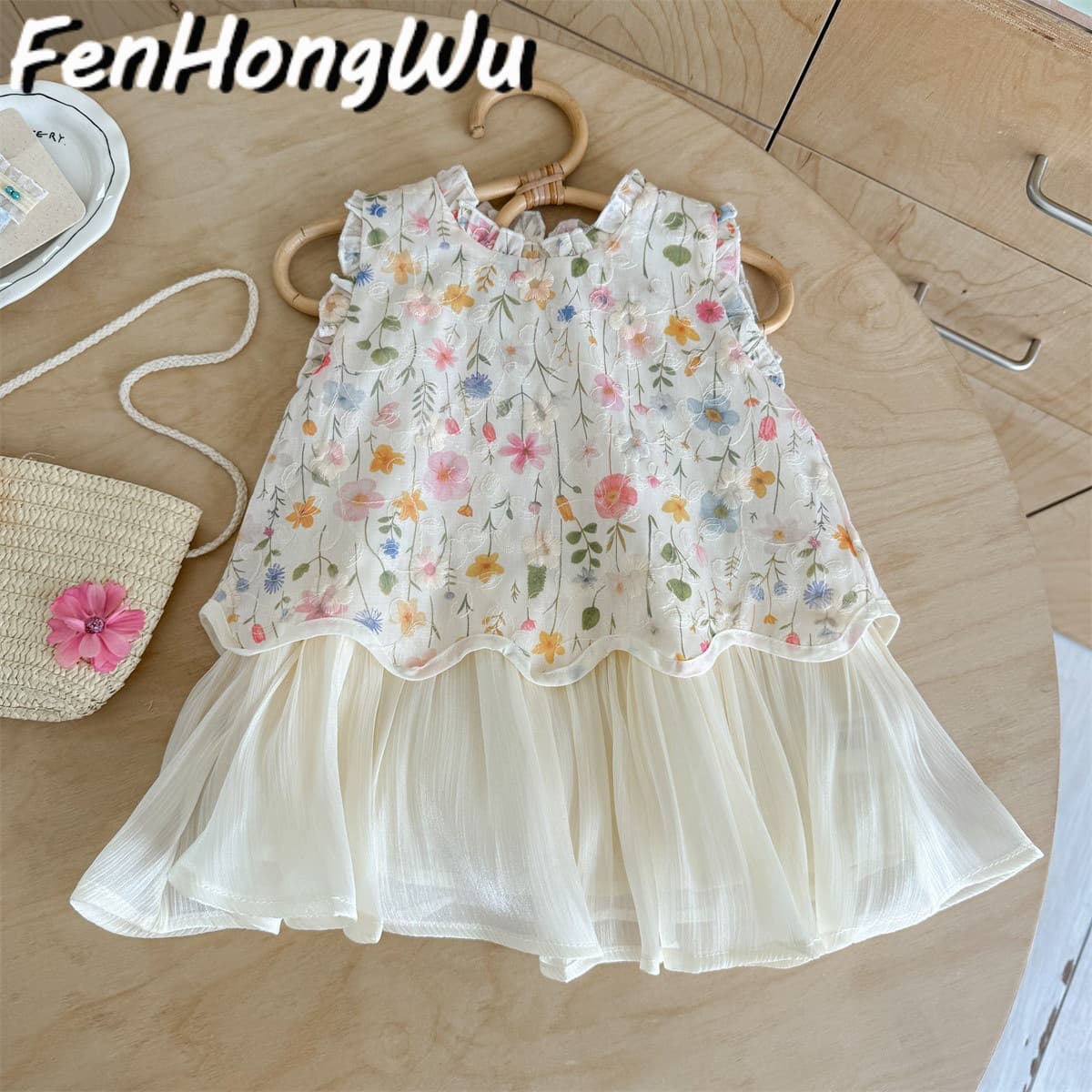 FHW Girls Summer Dress New Children's Dress Toddler Girl Princess Dress Beautiful