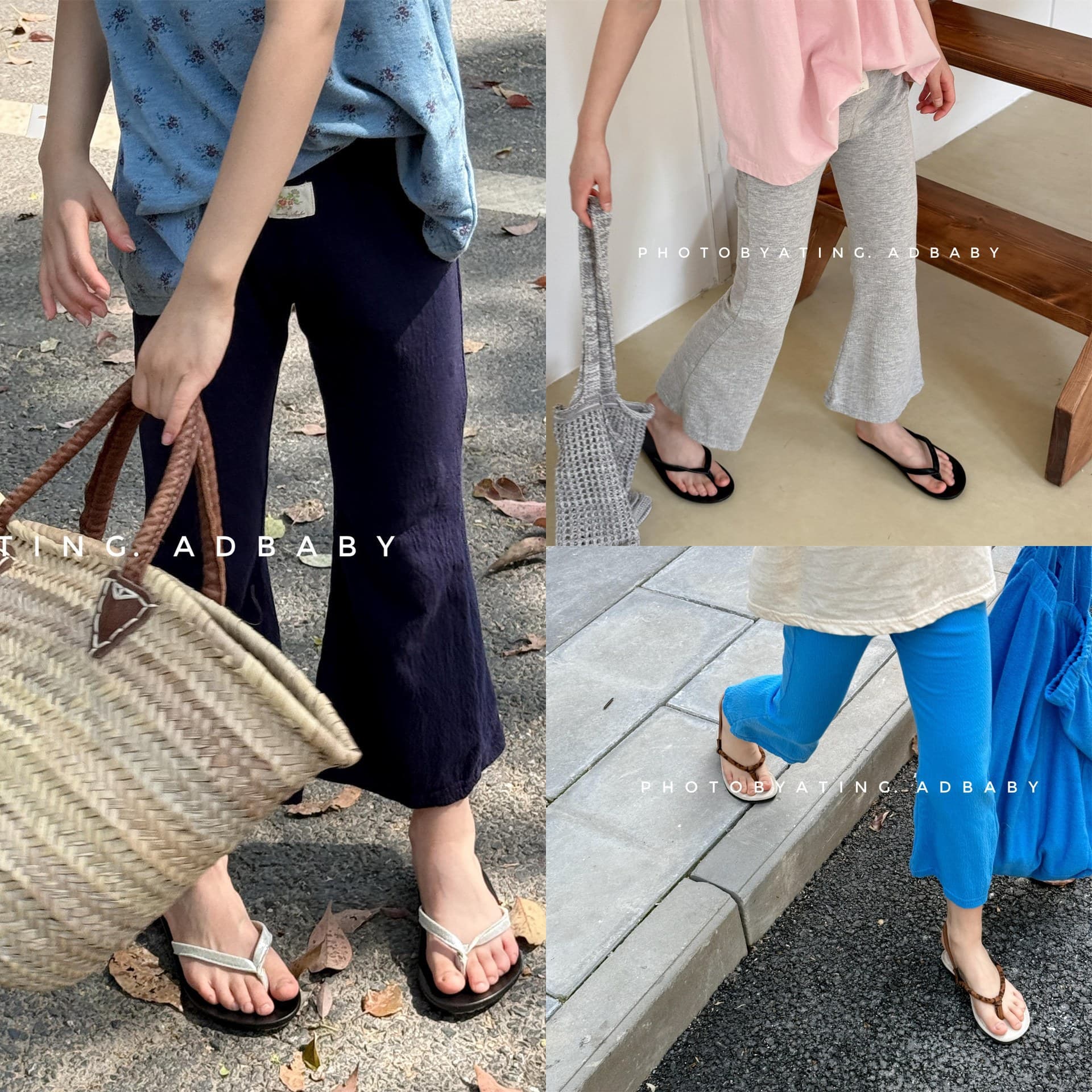 2026 Spring/Summer Huzhou Zhili Girls Korean Style Spring Tights Cropped Flared Pants Children's Pants 6296