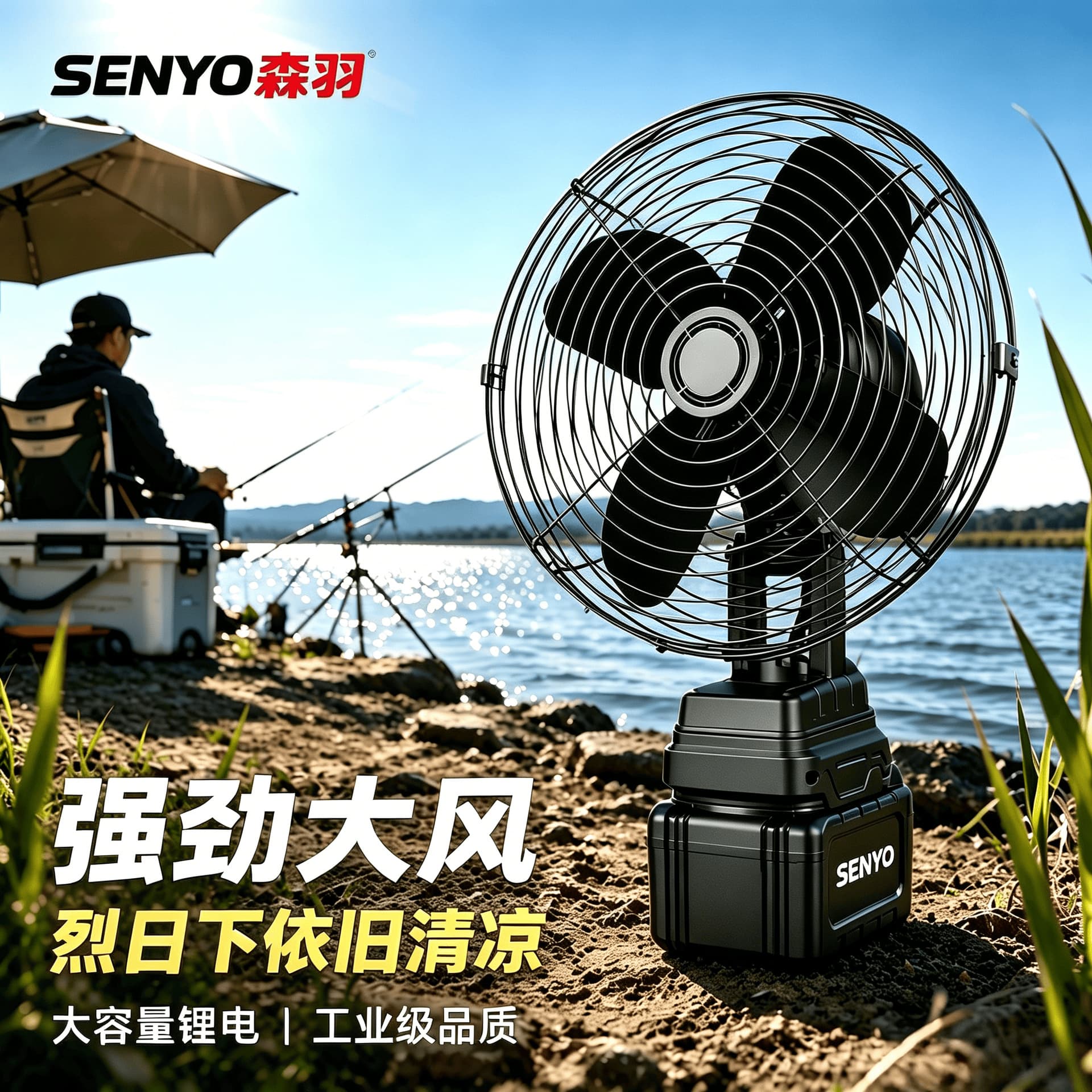 Portable Lithium Fan Rechargeable Desktop Fan Small Mini Fishing Fan Outdoor Camping Fan