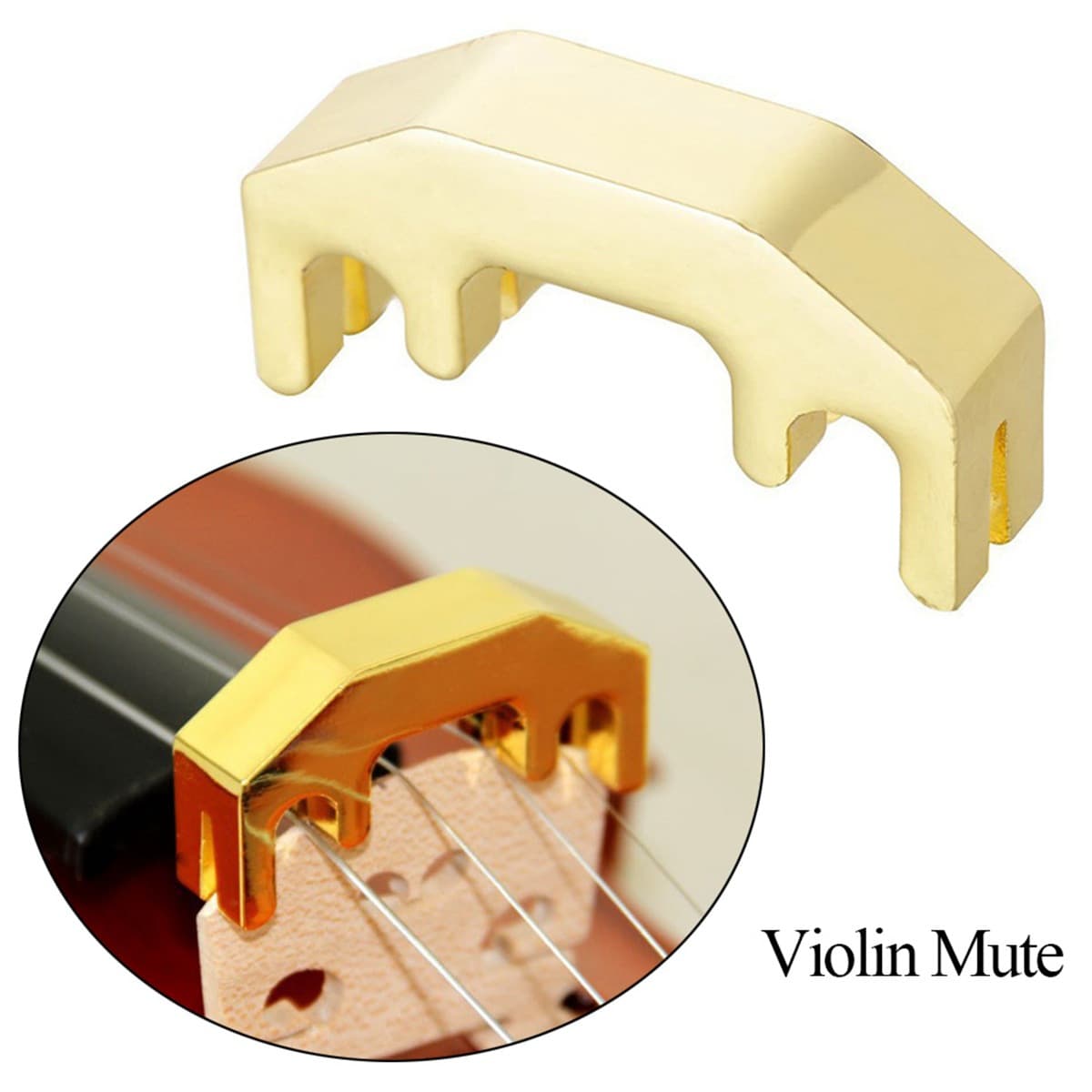 1/2 3/4 4/4 Violin Metal Mute Silencer Anti-Disturbance Violin Mute