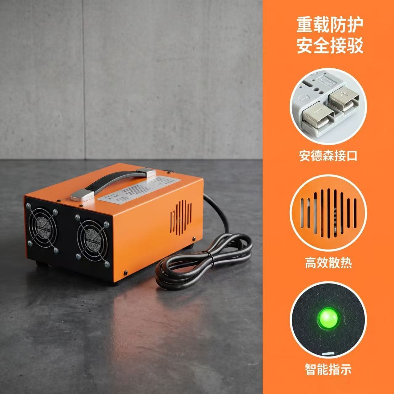 Xinsiwei Forklift Charger Smart Charger Lithium Battery Electric Sightseeing Car Sweeper Maintenance-Free Water Adding