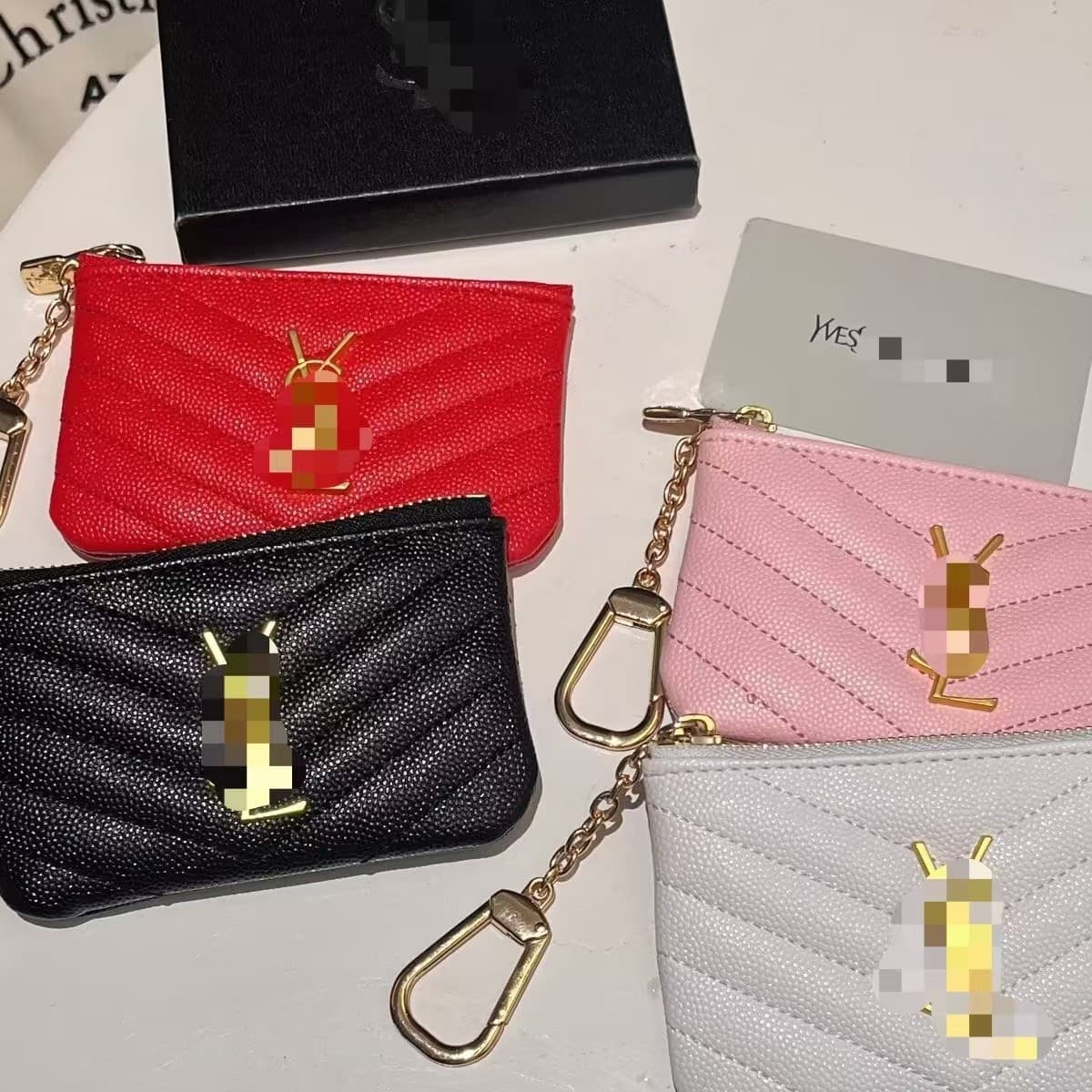 Factory direct wholesale 3D embossed cotton bag coin purse niche small fragrance style new YSL light luxury trendy brand