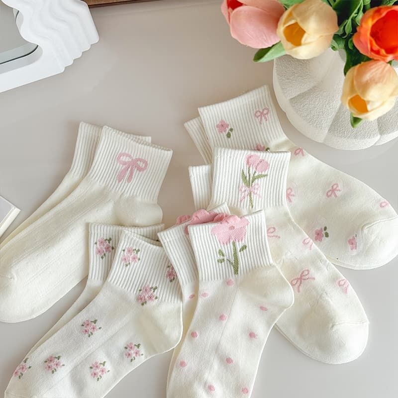 Women's Cotton Short Socks, Summer Thin Style, Cute Japanese Versatile Pink Anti-Odor White Low-Cut Zhuji Boat Socks
