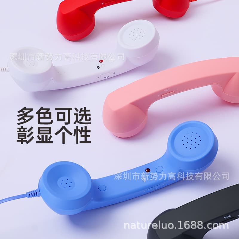 Vintage Retro Telephone Earpiece for Students, Novelty Volume Control Microphone, Creative Phone Handset