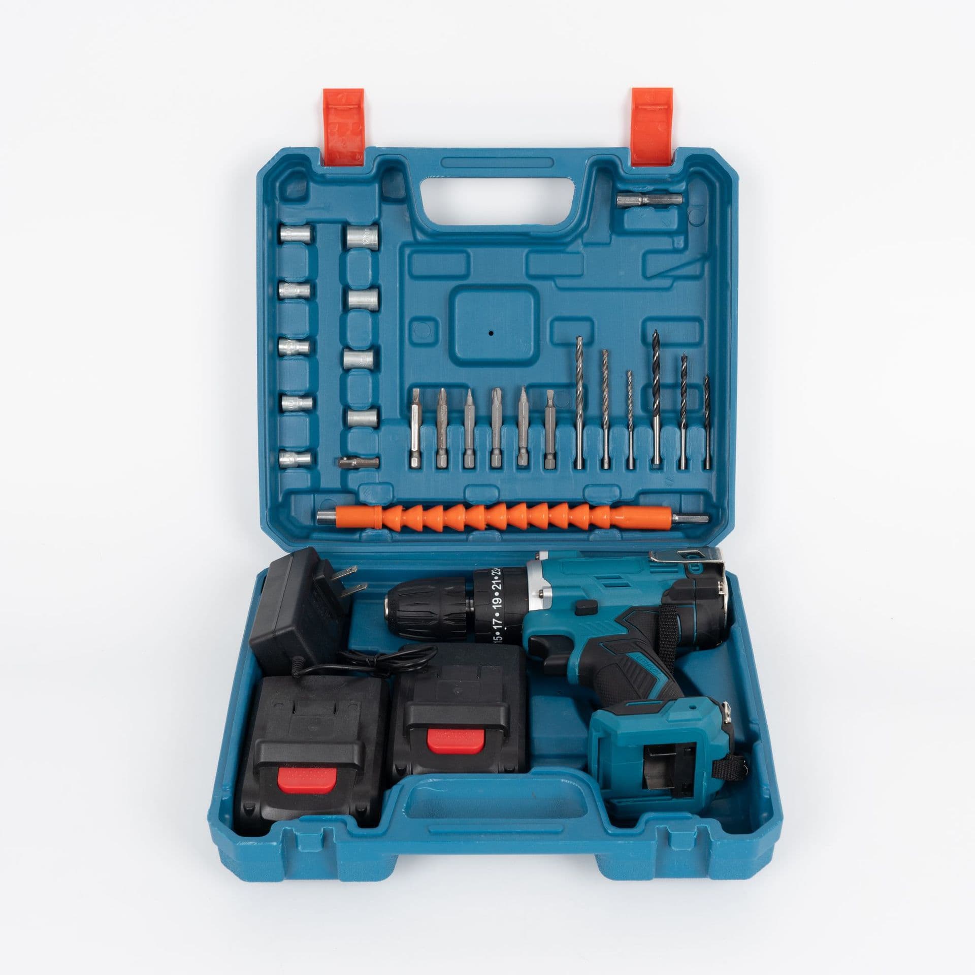 21V Cordless Hand Drill Household Pistol Drill High Power Impact Drill Multifunctional Rechargeable Lithium Drill Set