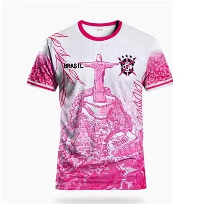 Brazil Men's and Women's Football T-Shirt for Match Training, Men's Short Sleeve, Comfortable and Breathable