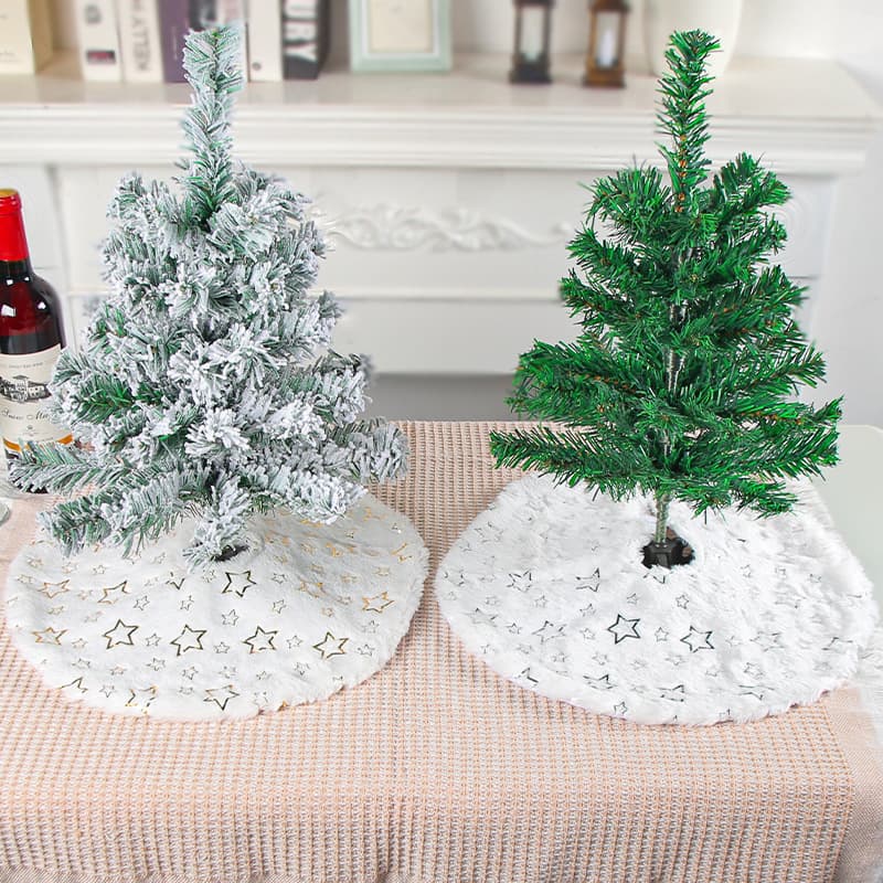 Crystal Snowflake Mini Christmas Tree Skirt 2025 Desktop Christmas Tree Base Decoration Cute Star Tree Skirt Ornament