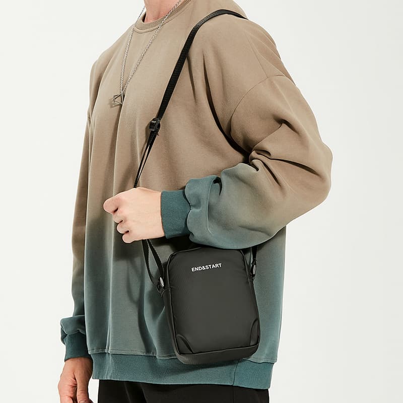Waterproof men's crossbody bag, casual and simple shoulder bag, mobile phone bag, sports trendy brand backpack, mini boy's small bag