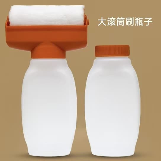 500g Large Roller Paint Bottle with Built-in Brush Head Wall Repair Roller Latex Paint Bottle Water-based Putty Powder Filling Bottle