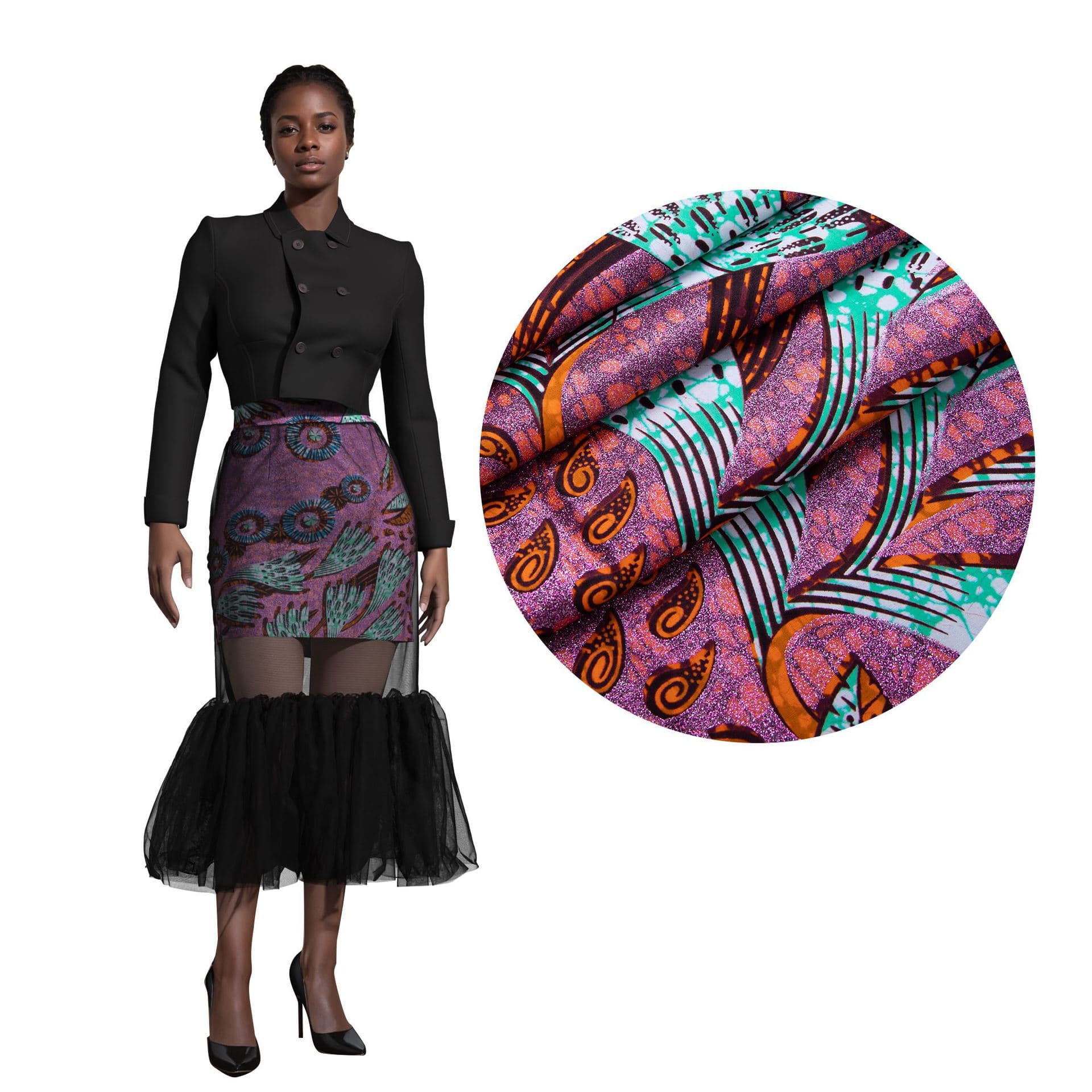 2025 New Cross-Border High-Waisted Printed Plus Size Fashionable and Elegant Women's Long Dress, Everyday Patchwork Fishtail Long Dress, Dropshipping Available