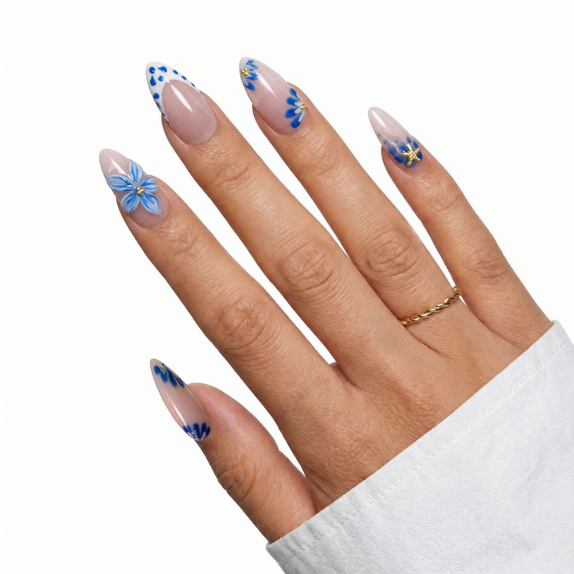 Cross-border European & American Style Press-On Nails 3D Resin French Diamond Design Fake Nails Manicure Tips