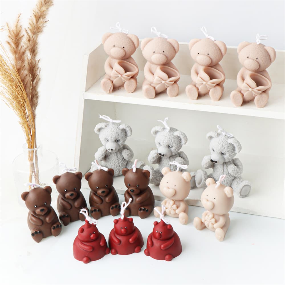 Xiaohongshu Hot-Selling 3D Cute Bear Scented Candle Birthday Gift Romantic Creative Valentine's Gift Wholesale Manufacturer