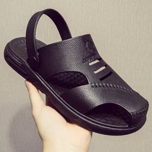 Men's Sandals Summer Casual Toe-covered Driving Soft Sole Men's Casual Sandals, Slip-resistant, Wear-resistant, Two-in-One Beach Shoes