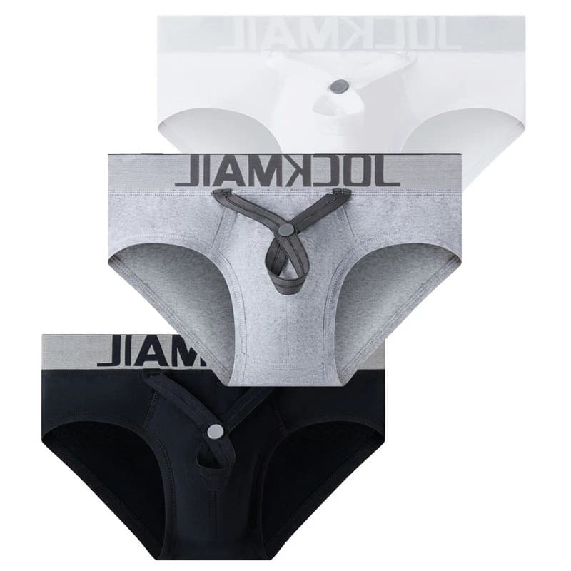 JOCKMAIL Men's Underwear Combed Cotton Ring U-Convex Pouch Low-Rise Sexy Briefs for Men