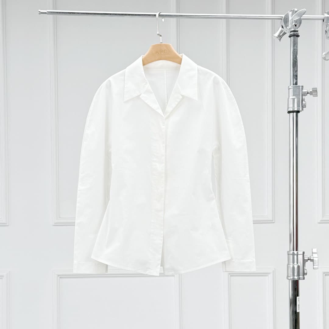 Wolun Hailong | Lindy Simple Versatile Waist-Tight Design Structured and Stylish Women's Long-Staple Cotton Poplin Shirt