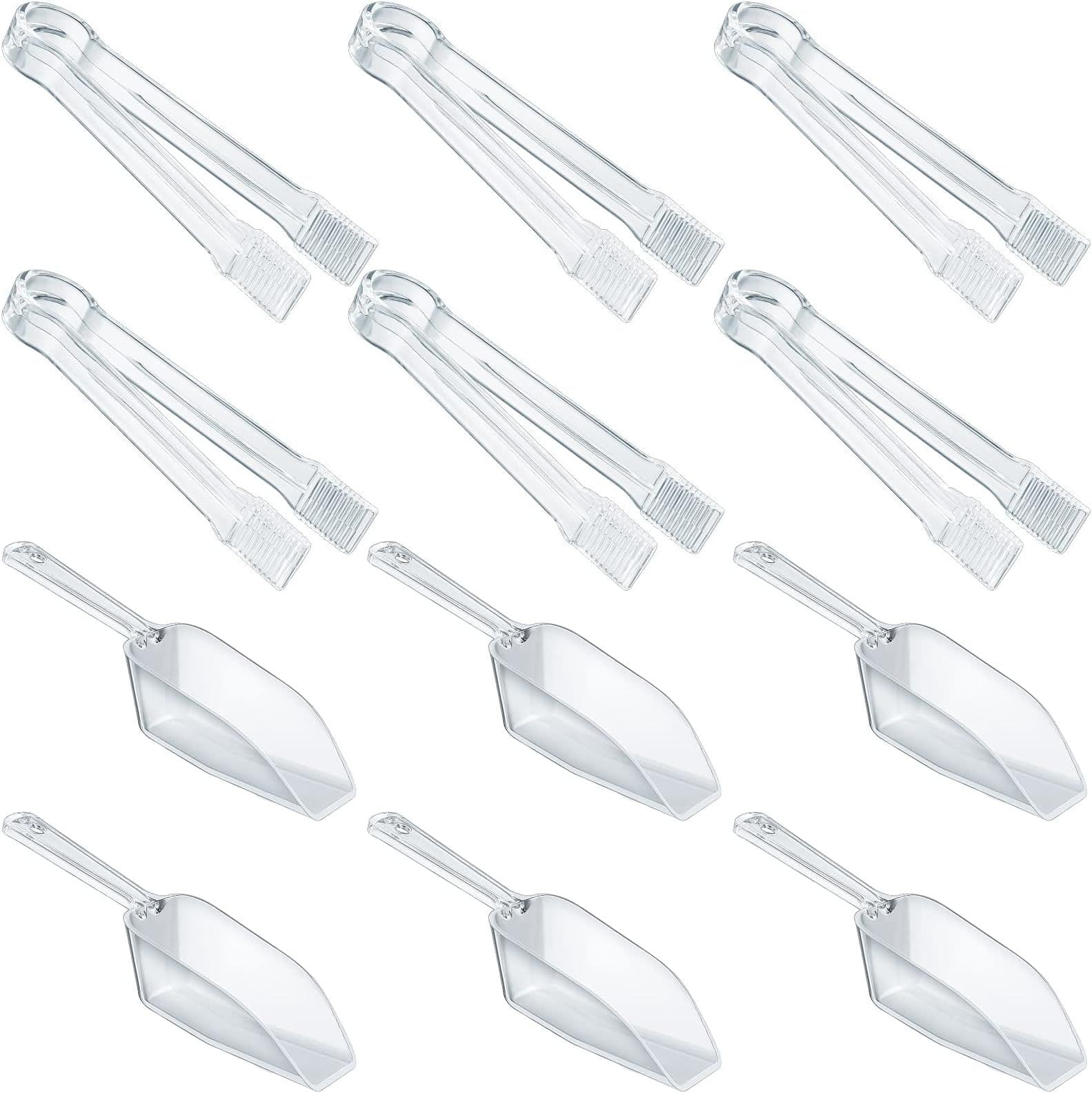 Factory Direct Transparent Ice Tongs KTV Bar PS Thickened Plastic Food Transparent Ice Tongs Ice Cube Tongs Food Tongs