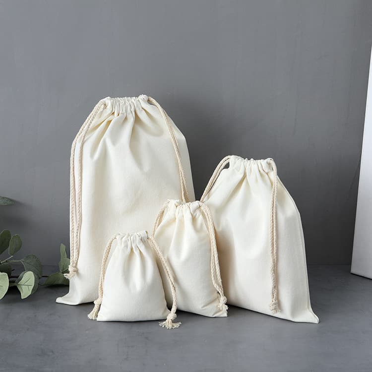 Thickened Canvas Cotton Drawstring Bag Small Canvas Bag Drawstring Pouch Cotton Linen Bag DIY Canvas Storage Bag Convenient