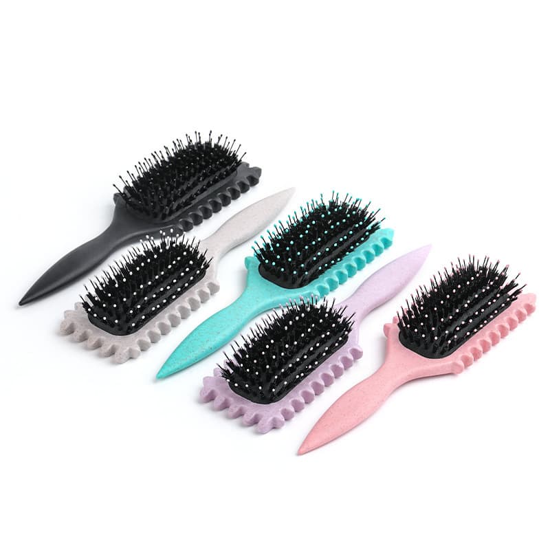 New Hairdressing Comb Cross-Border Home European and American Large Wave Bounce Curling Comb Boar Bristle Air Bag Styling Brush Wholesale