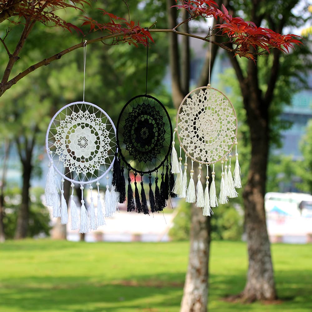 Indian plum blossom crochet tassel dream catcher room decoration European and American style decorative dream catcher wind chime