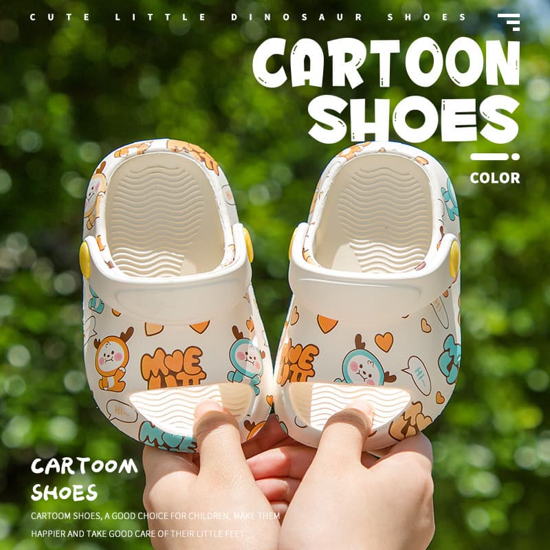 Adorable Children's Indoor Bathroom Slippers Soft Bottom Full Print Unisex Toddler Kids Clog Shoes Breathable Wear Resistant
