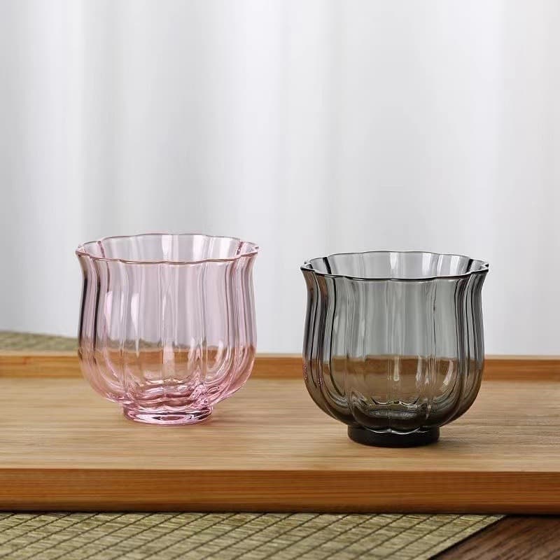 New Lotus Glass Tea Cup Small Cup High Borosilicate Transparent Glass Tea Cup Premium Tea Cup Factory Wholesale