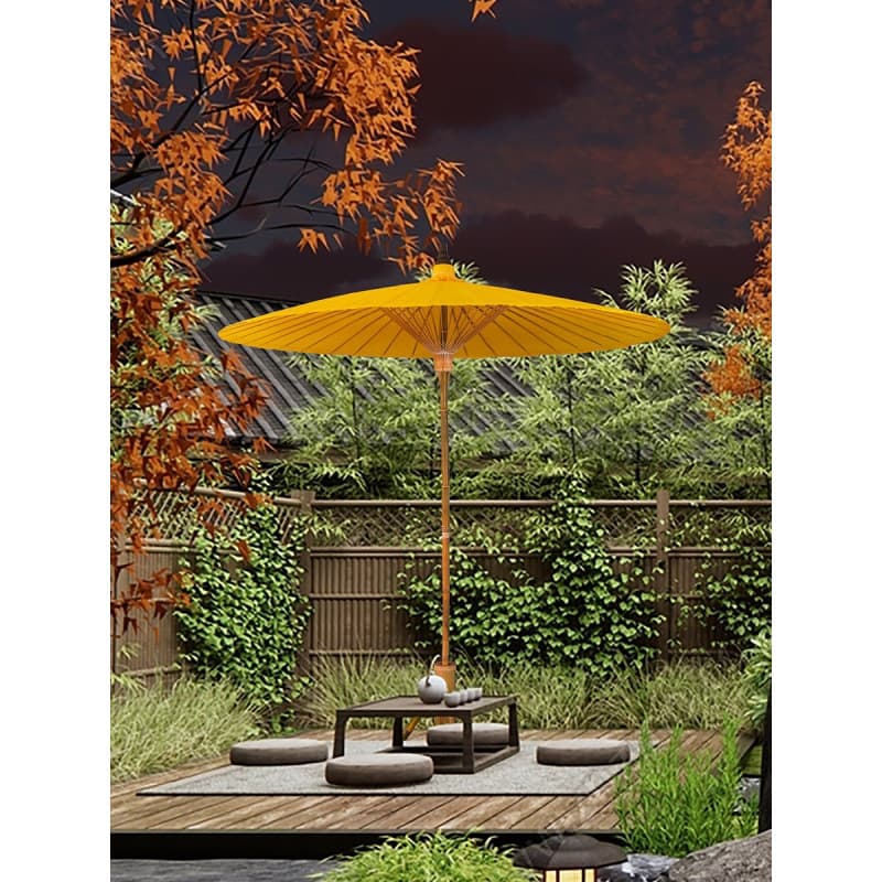Chinese oil-paper umbrella for tea brewing, outdoor beach sun shade, balcony/courtyard use, wholesale of ancient-style garden umbrellas