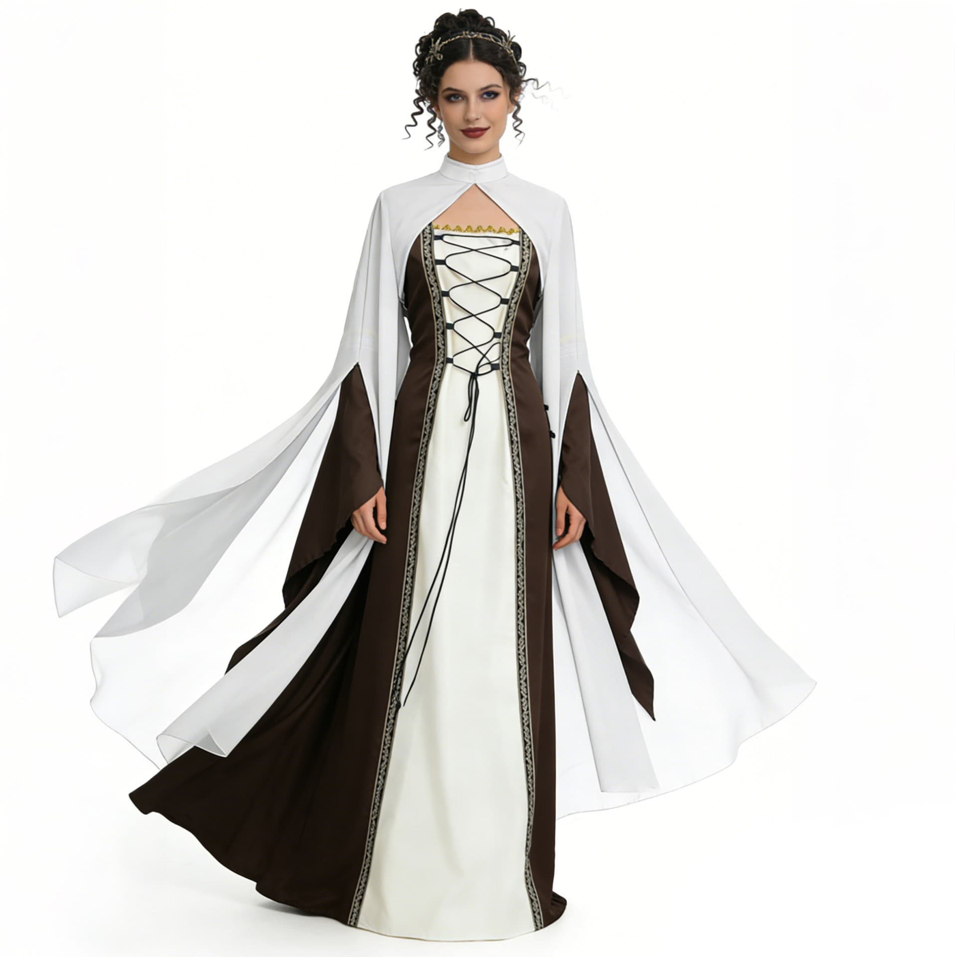 Cross-border Halloween Medieval Palace Dress Retro Cape Suit Victorian Cosplay Party Wear