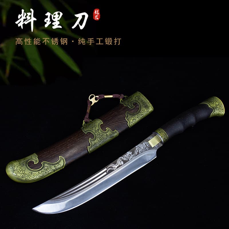 Longquan Kitchen Knife Chef Knife Kitchen Knife Household Frozen Meat Knife Splitting Knife Integrated Hand-Forged Knife