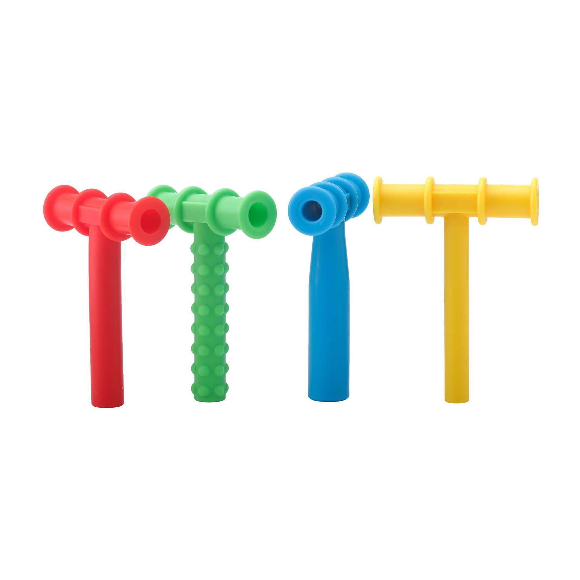 T-shaped teethers for children with autism, oral muscle and tongue training tools for speech rehabilitation, whistle sound makers