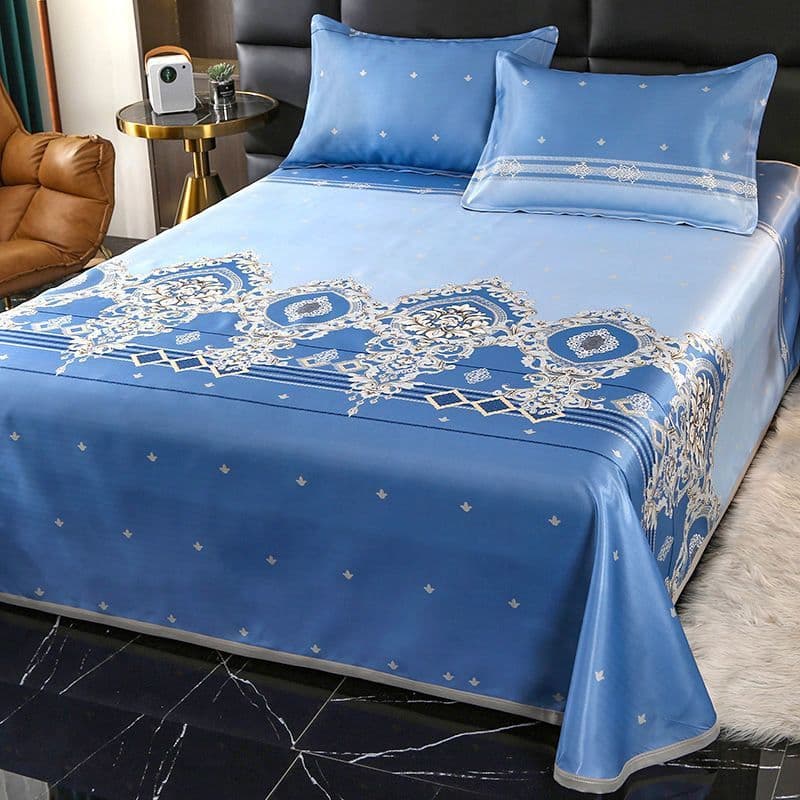 Cooling Mat Ice Silk Three-Piece Set: Bed foldable, washable, summer ice silk cooling mat for double bed, dormitory air-conditioning soft mat.