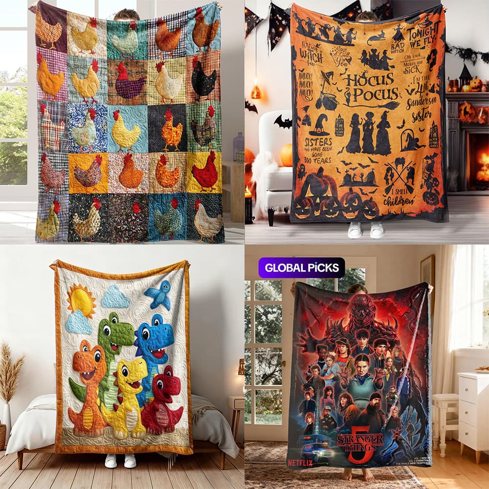 Cross-border flannel blanket, thickened and warm, digitally printed sofa blanket, foreign trade nap air-conditioning blanket, foreign trade blanket