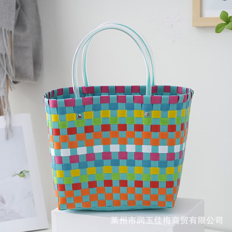 Handwoven Woven Tote Bag for Women Travel Woven Bag Gift Woven Small Square Bag Handmade Beach Bag