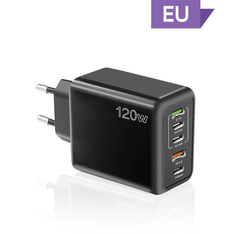CE Certified 120W Phone Charger 12W EU/US/UK Multi-Port Charging Head Small Appliance Adapter Charger