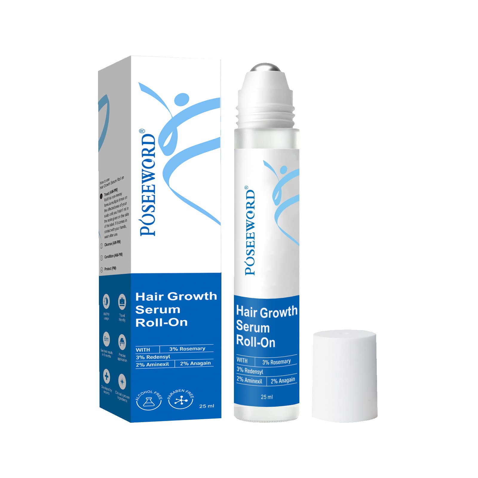 Cross-border hot product Hair Growth Serum Roll On Rosemary Hair Repair
