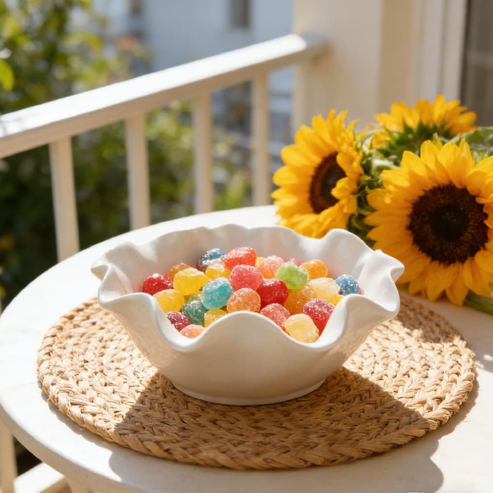 Cream-Colored Ceramic Lace Fruit Plate, Household Snack Storage Tray, Creative Petal-Shaped Tabletop Decoration Dessert Plate