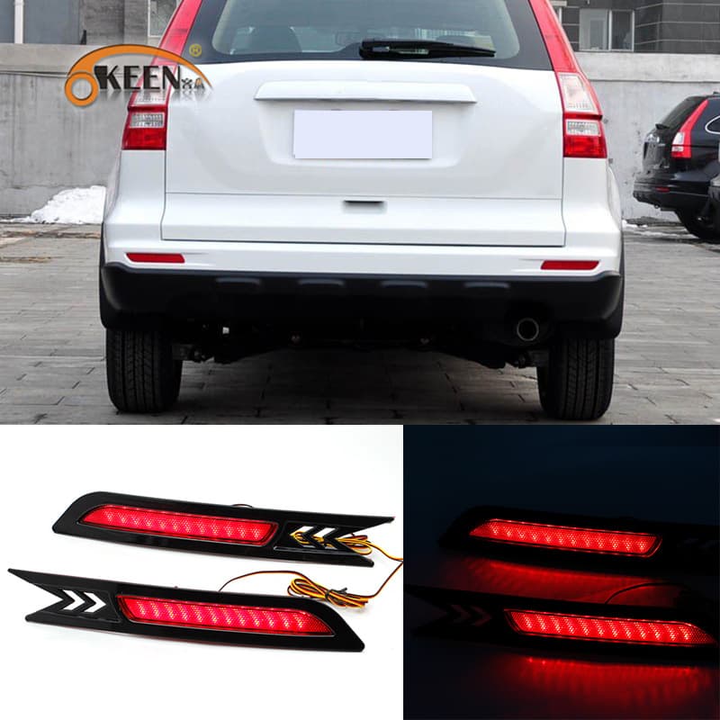 OKEEN Compatible with 10 Honda CRV Rear Bumper Light Rear Bumper Fog Light Modification Car LED Brake Light