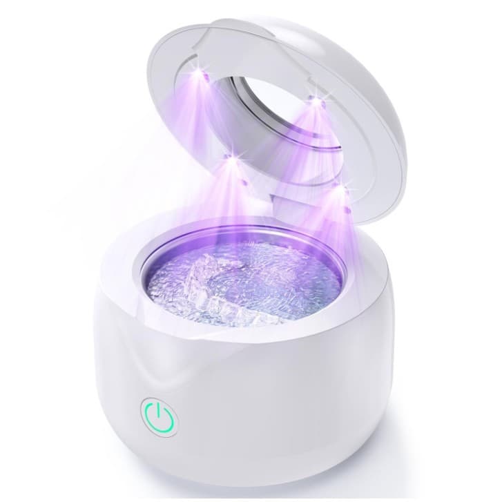 Amazon's hot-selling new ultrasonic cleaner with UV sterilization function, 25W, for cleaning dentures, braces, and jewelry.