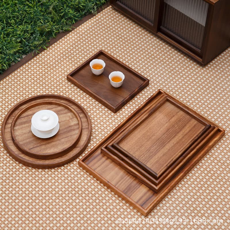 Walnut Wood Tea Tray, Wooden Tea Tray, Fruit Tray, Coffee & Dessert Tray, Japanese Style Home Tea Tray, Dry Brew Tea Tray
